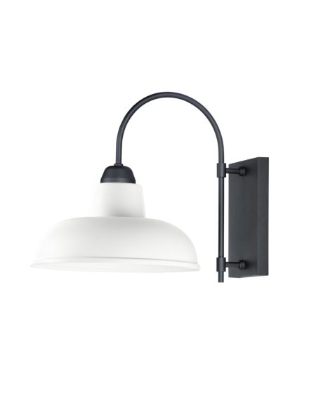  Industrial Outdoor Wall Light in White and Black