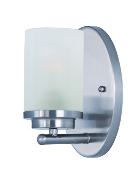 Corona 1-Light Bathroom Vanity Light in Satin Nickel