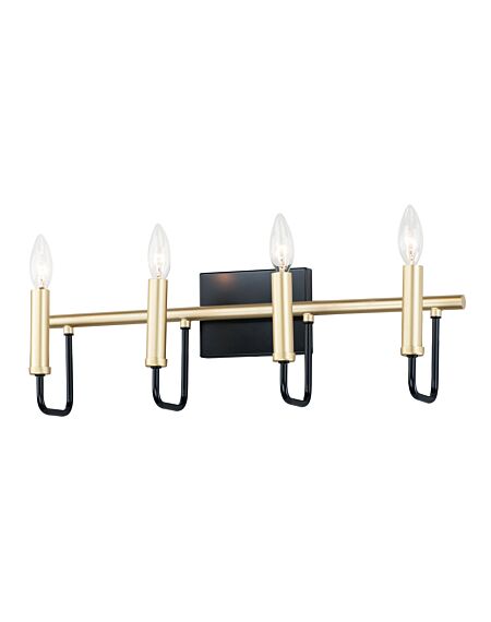 Sullivan 4-Light Wall Sconce in Black with Gold