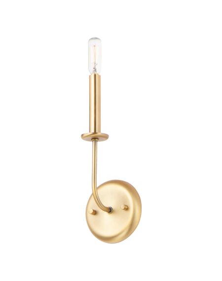 Wesley 1-Light Wall Sconce in Satin Brass