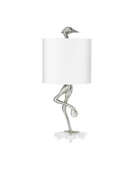  Ibis Table Lamp in Silver Leaf
