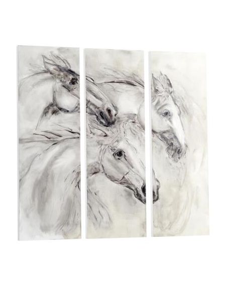  Galloping Wall Art in White