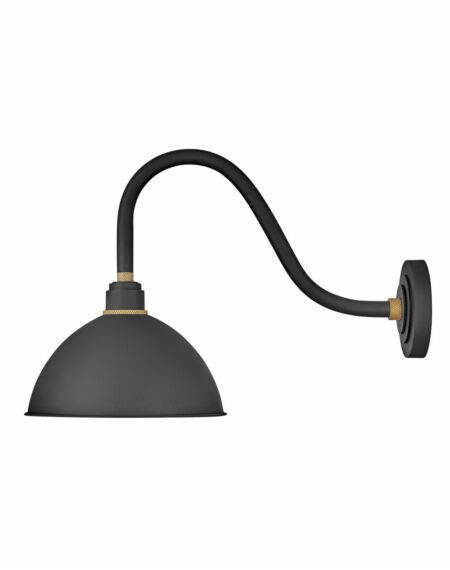 Hinkley Foundry Dome 1-Light Outdoor Wall Light In Textured Black
