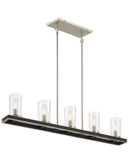Minka Lavery Cole'S Crossing 5 Light Kitchen Island Light in Coal With Brushed Nickel