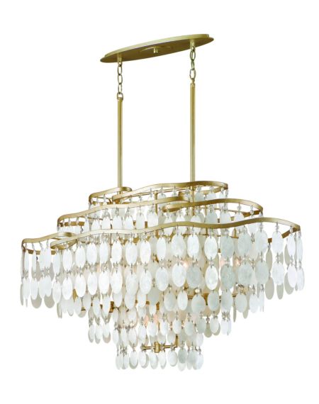 Dolce Capiz Shell and Crystal 12-Light Island