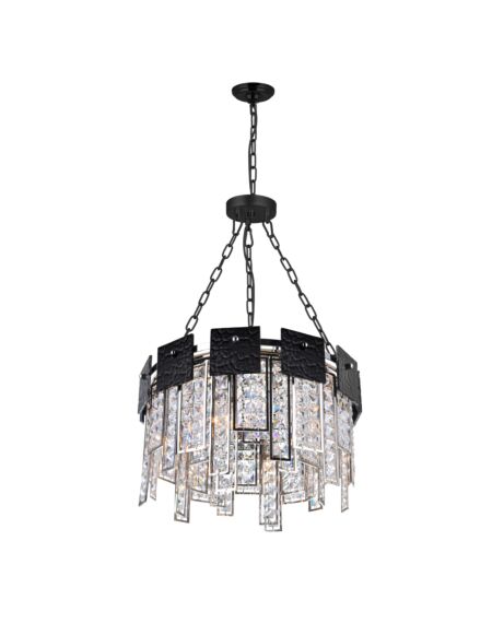 CWI Lighting Glacier 6 Light Down Chandelier with Polished Nickel Finish