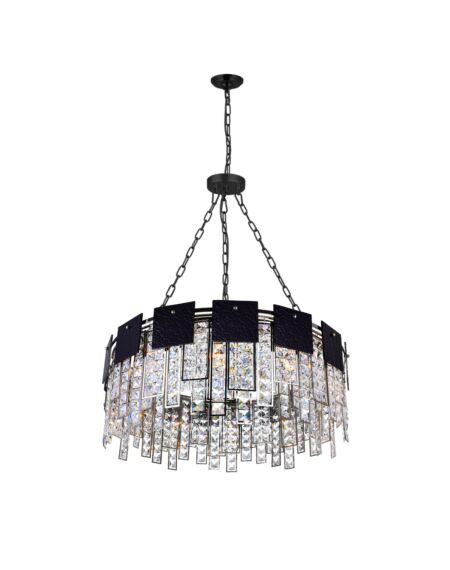 CWI Lighting Glacier 10 Light Down Chandelier with Polished Nickel Finish