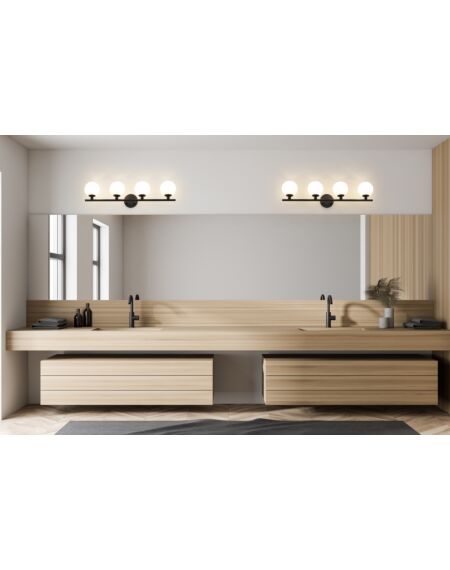 Neoma 4-Light Bathroom Vanity Light in Matte Black