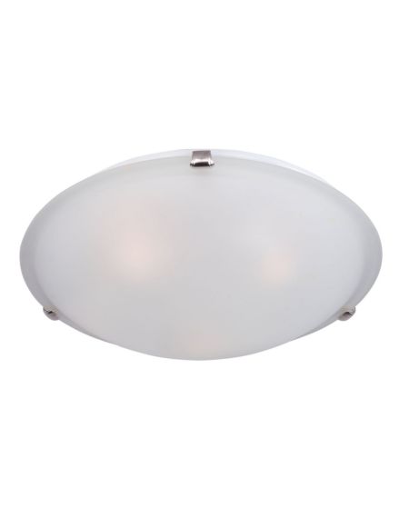 Maxim Malaga 20 Inch 4 Light Frosted Glass Ceiling Light in Satin Nickel