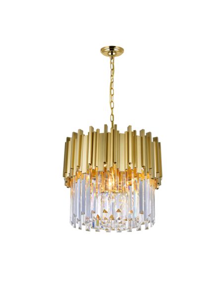 CWI Lighting Deco 4 Light Down Chandelier with Medallion Gold Finish