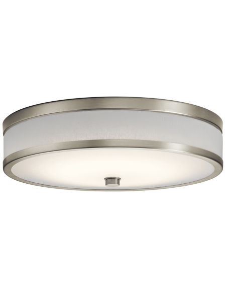 Kichler Pira LED 15 Inch Flush Mount Round Ceiling Light in Brushed Nickel
