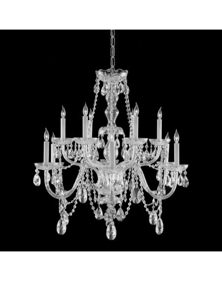 Traditional Crystal 12-Light Hand Cut Crystal Chandelier