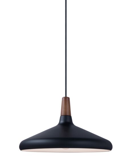 Nordic 1-Light Pendant in Walnut with Black