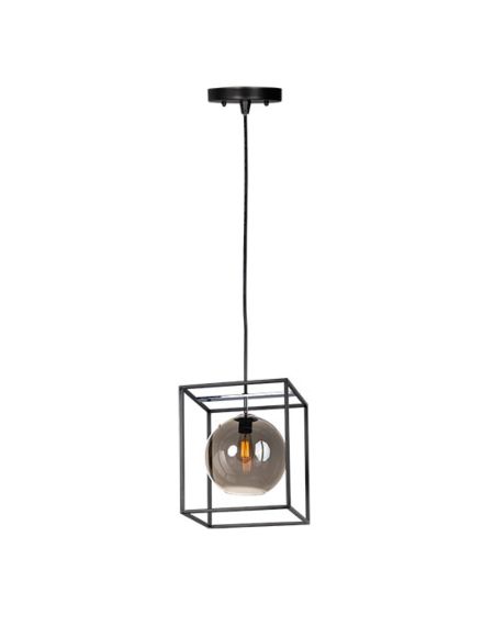  Fluid Pendant Light in Black and Polished Chrome