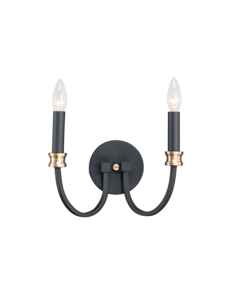  Charlton Wall Sconce in Black and Antique Brass