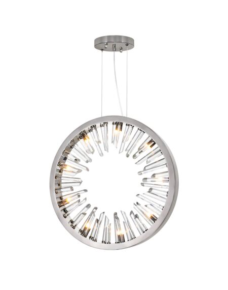 Spiked 9-Light Chandelier with Polished Nickel finish
