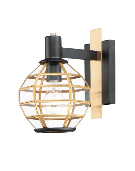  Heirloom Outdoor Wall Light in Black and Burnished Brass