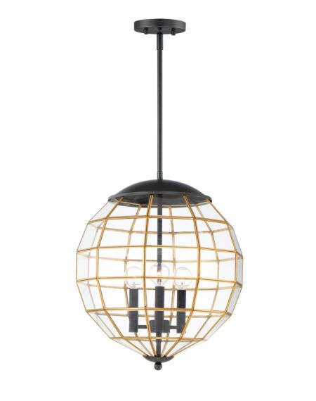  Heirloom Pendant Light in Black and Burnished Brass