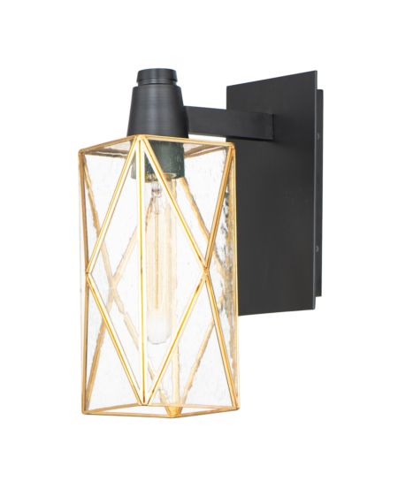  Norfolk Outdoor Wall Light in Black and Burnished Brass