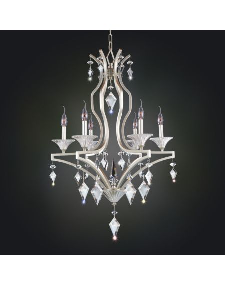  Florence  Transitional Chandelier in Tarnished Silver