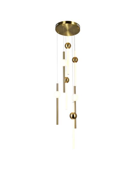 CWI Lighting Baton LED Pendant with Brass Finish
