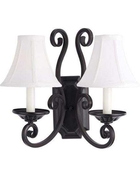 Manor 2-Light Wall Sconce with Fabric Shades