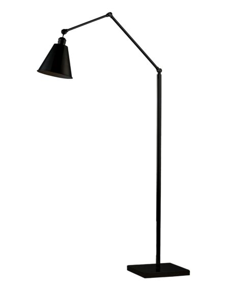 Library 1-Light Floor Lamp in Black