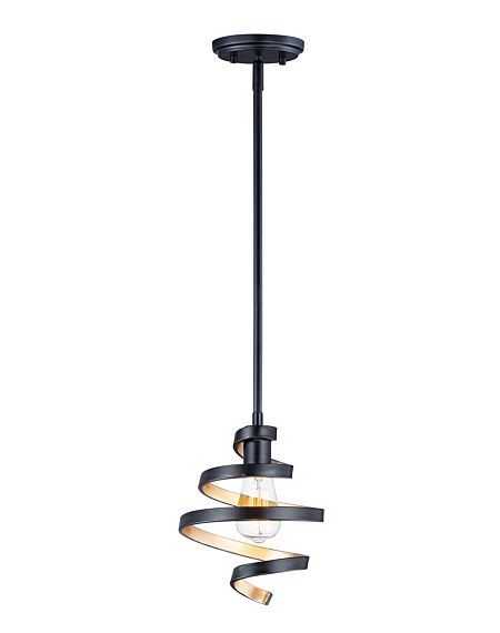  Twister Pendant Light in Black and Gold