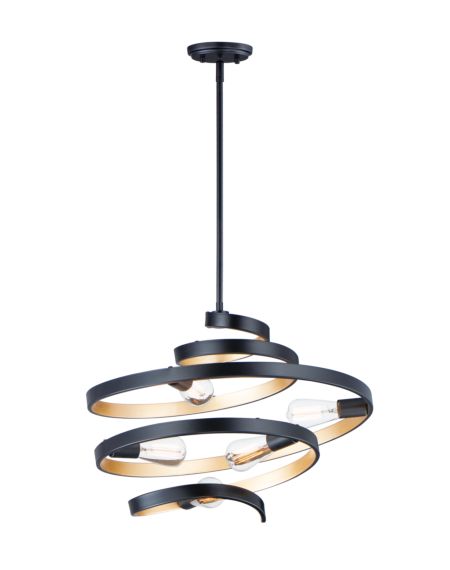  Twister Pendant Light in Black and Gold