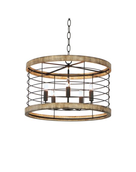 Homestead 5-Light Chandelier in Driftwood with Black