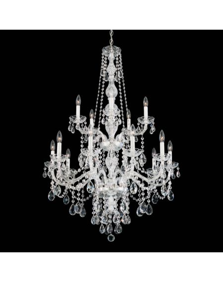 Arlington 15-Light Chandelier in Silver with Clear Heritage Crystals