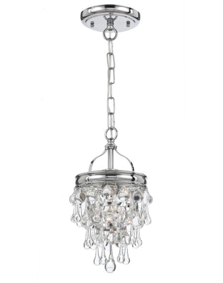 Crystorama Calypso 14 Inch Mini Chandelier in Polished Chrome with Clear Glass Drops Crystals