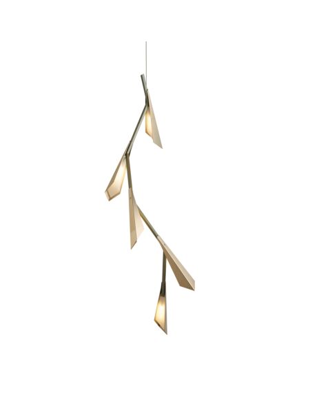 Hubbardton Forge 16 Quill LED Pendant in Soft Gold