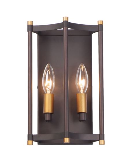  Wellington Wall Sconce in Oil Rubbed Bronze and Antique Brass
