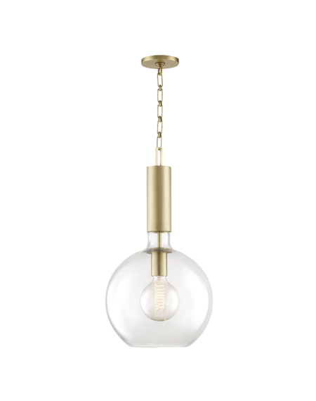  Raleigh Pendant Light in Aged Brass