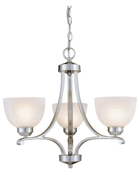 Minka Lavery Paradox 3 Light 23 Inch Transitional Chandelier in Brushed Nickel
