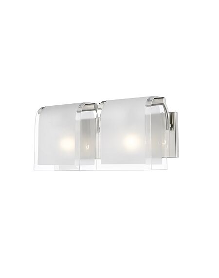 Z-Lite Zephyr 2-Light Bathroom Vanity Light In Brushed Nickel