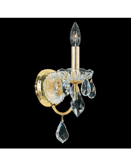 Century Wall Sconce in Gold with Clear Heritage Crystals