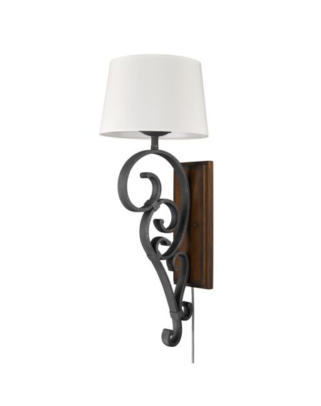 Madera 1-Light Wall Sconce in Black Iron