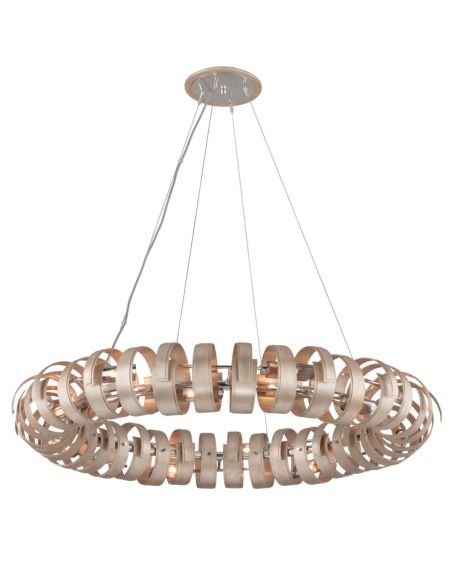  Recoil Pendant Light in Textured Antique Silver Leaf