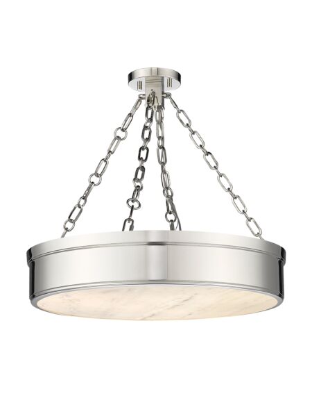 Anders 3-Light Semi Flush in Polished Nickel