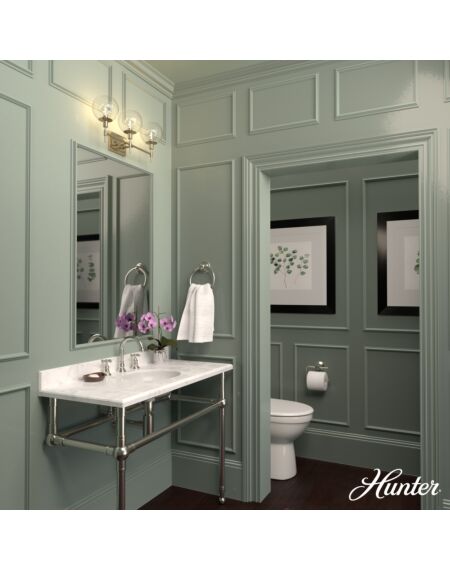 Hunter Xidane 3-Light Bathroom Vanity Light in Alturas Gold