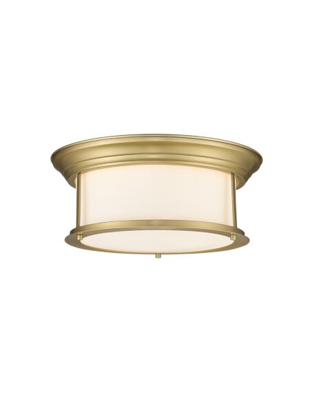 Z-Lite Sonna 3-Light Flush Mount Ceiling Light In Heritage Brass