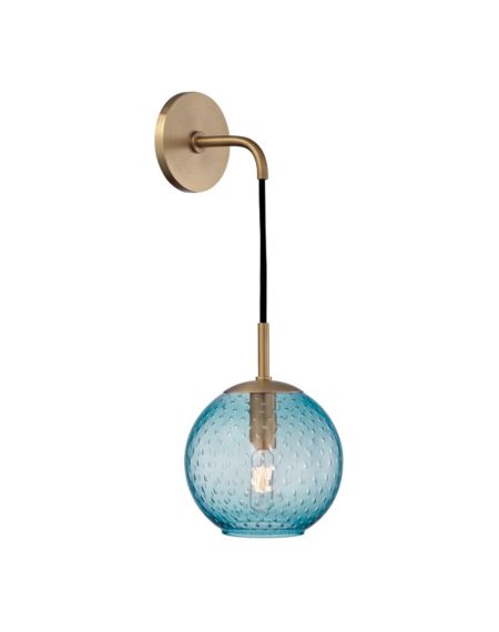 Rousseau Blue Glass Shade Wall Sconce