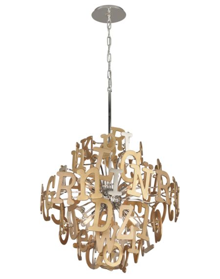  Media Pendant Light in Multi-Leaf With Stainless