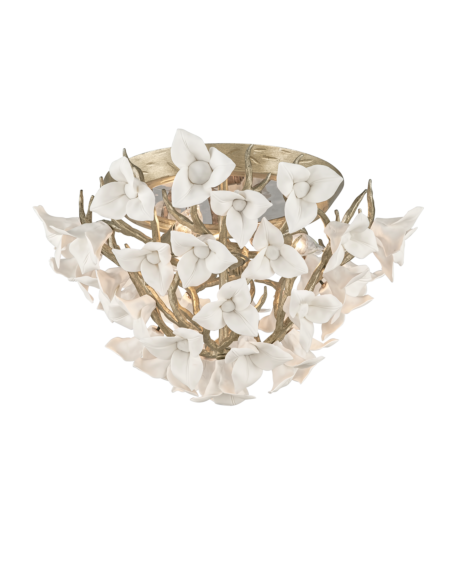  Lily Ceiling Light in Enchanted Silver Leaf