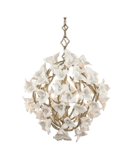  Lily Pendant Light in Enchanted Silver Leaf