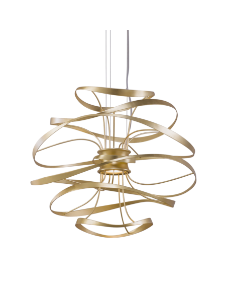  Calligraphy Pendant Light in Gold Leaf