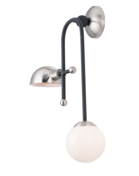  Mingle Led Wall Sconce in Black and Satin Nickel