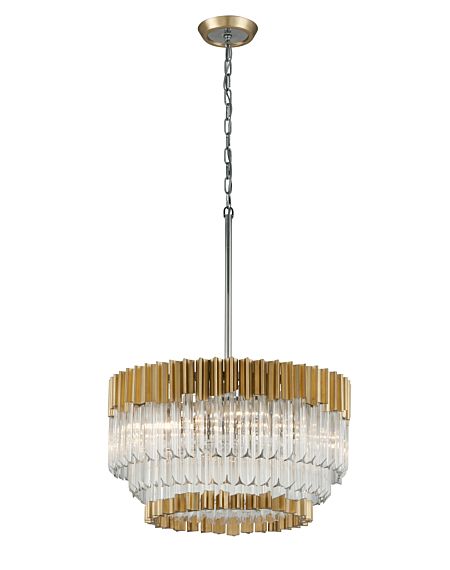  Charisma Pendant Light in Gold Leaf With Polished Stainless